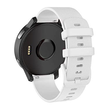 Imagem de OVERSTEP Pulseira de silicone compatível com Garmin Vivoactive 4/Darth Vader, pulseira de silicone de 22 mm para Samsung Galaxy Watch 46 mm/Gear S3 Frontier/Classic/Gear Live, branca