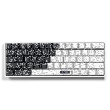 Imagem de GMKWTL XVX Teclas topográficas PBT (Shine Through), capas de teclado Double Shot Dye-Sub, conjuntos de teclas impressas laterais para interruptores Gateron Cherry MX apenas teclas mecânicas