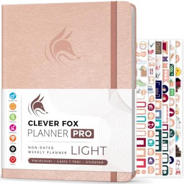 Imagem de Clever Fox Planner Pro Light – Planejador de vida semanal e mensal para aumentar a produtividade, gerenciamento de tempo e atingir seus objetivos, 21 x 28 cm (ouro rosa)
