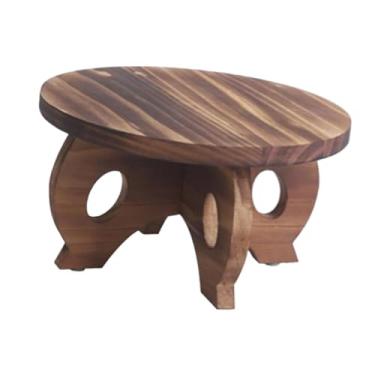 Imagem de IEUDNS Suporte redondo de madeira para plantas, suporte para vaso de flores, quarto, área externa, mesa, plantador, prateleira para canto, hotel, sala de,