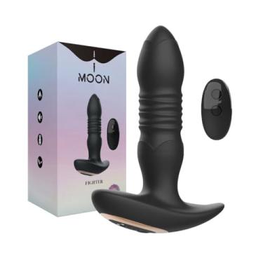 Imagem de Massageador Próstata Plug Anal Vai e Vem Vibrador Masculino com Controle Remoto I-MOON 10,3cm x 4,3cm 10 Intensidades Silicone Recarregável