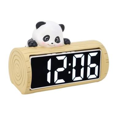 Imagem de Panda Digital Alarm Clock Ornamento de Mesa Bonito Dos Desenhos Animados para Quarto e Escritório (Cáqui)