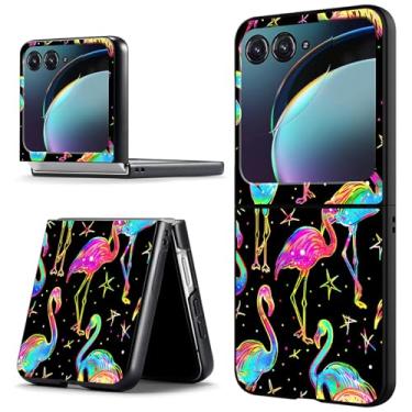 Imagem de ACWDMKH Capa para celular Motorola Moto Razr 2024, capa de celular para Moto Razr 50, capa protetora ultrafina e rígida, antiarranhões, à prova de choque, flamingo com glitter