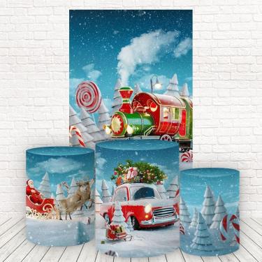 Imagem de Painel Retangular E Capas 3D Sublimado Natal Fkpc-1025
