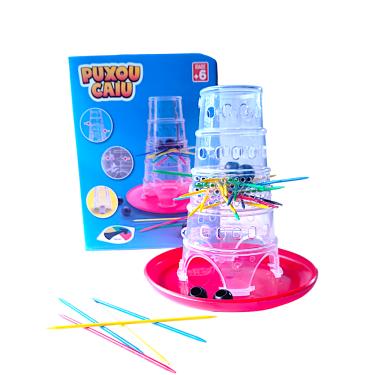 Imagem de Brinquedo Infantil Puxou Caiu Pedagógico Varetas Bolinhas Roleta Pais&Filhos