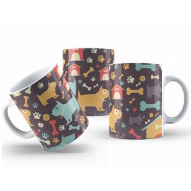 Imagem de Caneca Cerâmica Branca 325ml  Animais Estimação Pet - Mecolour