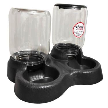 Imagem de Comedouro e Bebedouro Duplo Para Cães e Gatos 1,5Kg/3L Ideal - Ideal D