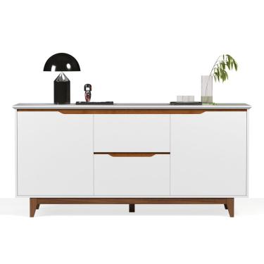 Imagem de Buffet Aparador Sala de Jantar Com 2 Portas e 2 Gavetas Pés em Madeira