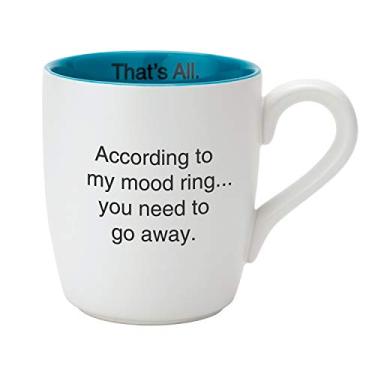 Imagem de Caneca de café de cerâmica Santa Barbara Design Studio That's All White & Teal com 473 ml, anel de humor