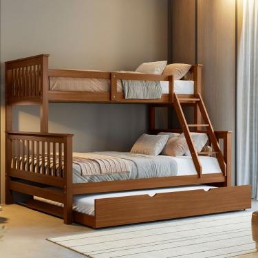 Imagem de Treliche De Madeira Casal Solteiro Com Aux Casal Woodstore