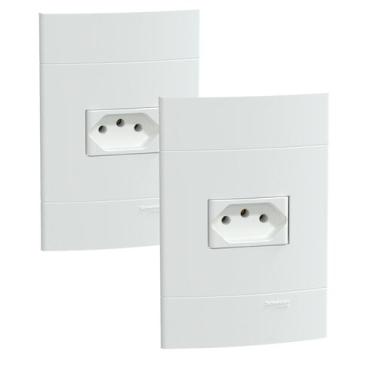 Imagem de 2 un Conjunto de Tomada Branco Fosco 10A 250V SCHNEIDER