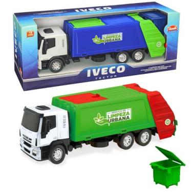 Imagem de Caminhão Brinquedo de Lixo IVECO com Baú que Abre + Acessórios - Usual