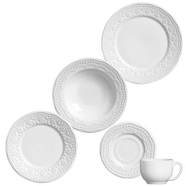 Imagem de Aparelho de Jantar 30 peças Branco Cerâmica Madeleine Porto Brasil