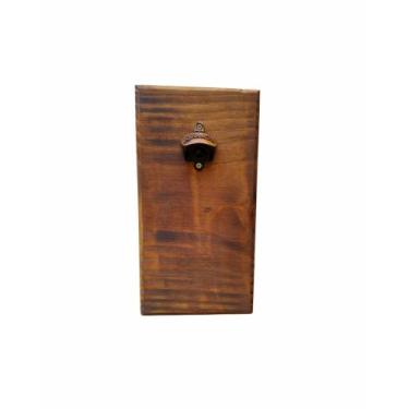 Imagem de Abridor de garrafa parede rústico madeira maciça - Home decor