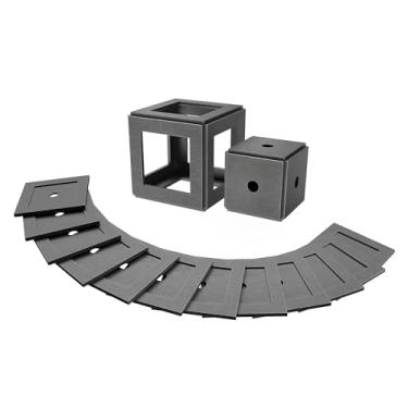 Imagem de bestarc Cupons de soldagem, 24 peças, kit de prática de soldagem de aço suave de 7 x 7 cm e 5 x 5 cm, metal de treinamento de soldagem de calibre 11, kits de placa de soldagem para iniciantes DIY Cube