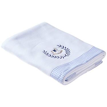 Imagem de Cobertor Soft Barrado e Bord Cavalinho de Pau Azul, Biramar Baby, Azul