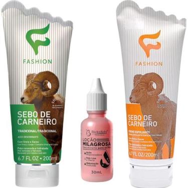 Imagem de Kit Sebo De Carneiro Tradicional + Sebo de Carneiro Esfoliante + Loção