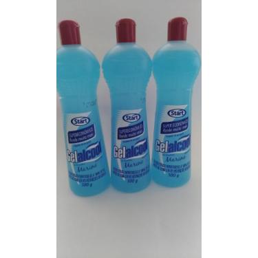 Imagem de Álcool gel 62,4% para limpeza geral 500g kit com 3 unidades de 500g ca