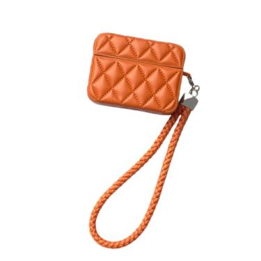Imagem de Capa de fone de ouvido para AirPods Pro, elegante capa de silicone macio, capa protetora para AirPods Pro, capa protetora para fones de ouvido + cordão laranja