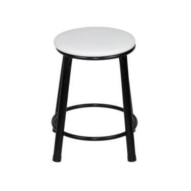 Imagem de Banqueta Baixa Sem Encosto Para Cozinha Bar Restaurante Diversas Cores De Assento Estofado Banquinho Área Gourmet Balcão Bancada Banco Americano (Branco)