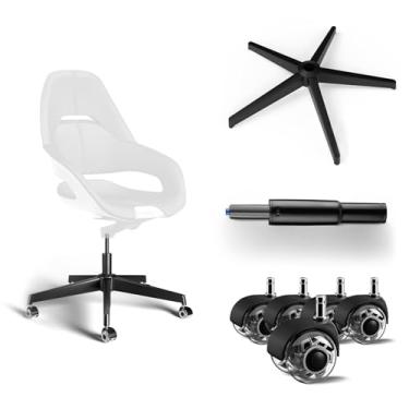 Imagem de Sytopia Pacotes de substituição de base de cadeira de escritório, resistente, 1134 kg, parte inferior de cadeira giratória reforçada para reparar com 5 rodas de rodízio premium e 1 cilindro de