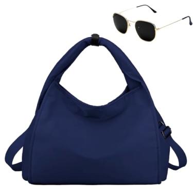 Imagem de Kit Bolsa Feminina Grande Transversal + Óculos Hexagonal De Sol (MARINHO)