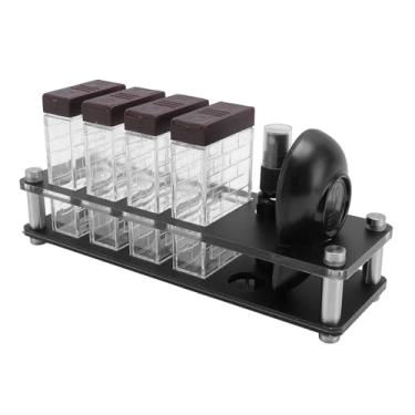 Imagem de 4 Tubos Cellar de Feijão de café, Organizador de Ferramentas de café Com Suporte, Copo de Dosagem e Conjunto de Garrafas de Spray, Design de Vedação de Plástico, Cofres de