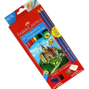 Imagem de Lápis De Cor Faber Castell Com 12 Cores  Apontador  Borracha  2 Lápis 