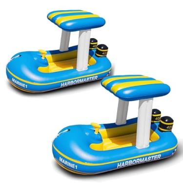 Imagem de Barco de patrulha inflável Zone Tech Boia de piscina e barco mestre do porto flutua na piscina divertido brinquedo Squirter
