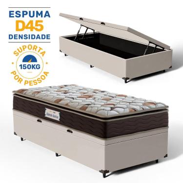 Imagem de Cama Box Baú com Colchão de Espuma D45 Probel Guarda-Costas ProForce Plus Solteiro 88cm