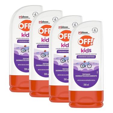 Imagem de Kit 4 Repelente de Insetos Loção Off! Kids 200ml