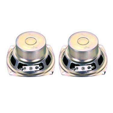 Imagem de uxcell 2 caixas de som pequenas de 10 W 8 Ohm, caixa de metal, quadrado, micro antiímã, para mini alto-falantes, DVD, EVD, multimídia, portátil, máquina de publicidade portátil