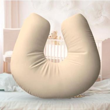 Imagem de Almofada Amamentação Travesseiro Marfim 100% Algodão 170 Fios - Neném 