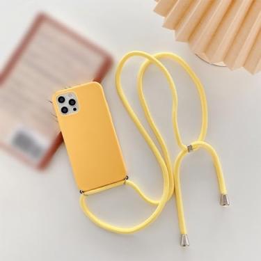 Imagem de Capa de telefone com alça de colar crossbody para Samsung Galaxy S6 S7 edge S8 S9 S10 Plus S10lite S10e Lite 5G Capa macia, amarela, para S10 5G