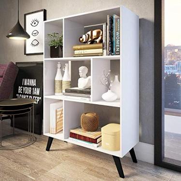 Imagem de Estante Para Livros Com Nichos Retrô - Branco