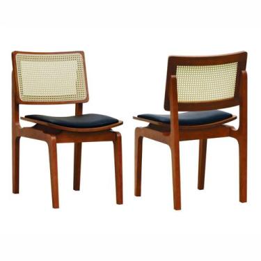 Imagem de Kit 2 Cadeiras Gus Madeira Maciça Encosto Telinha Assento Anatômico Es