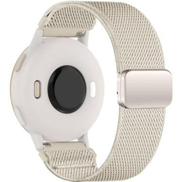 Imagem de Oanux Pulseira magnética de nylon elástico de 20 mm compatível com Garmin Vivoactive 6 Watch/Vivoactive 5/3/3 Music, pulseira esportiva elástica de substituição para Venu Sq 2/Venu e Forerunner 55/165