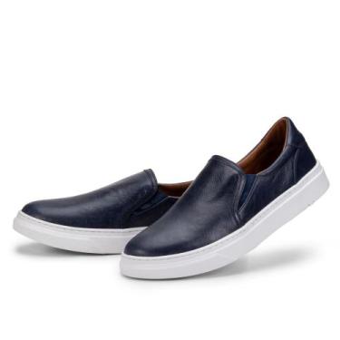 Imagem de Tenis Casual Masculino Slip On de Couro Legitimo Sapatenis Masculino T