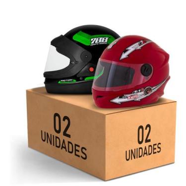 Imagem de Kit 2 Capacete Fechado Sport Moto 788 + Liberty 4 Kids Feminino Mascul