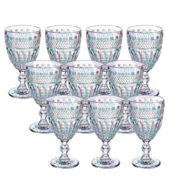 Imagem de Jogo 10 Taça de Vidro Furtacor Ametista Rainbow Luxo 340ml Em Casa Tem