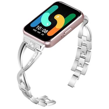Imagem de Gimuk Pulseiras de metal compatíveis com Samsung Galaxy Fit 3, pulseira de substituição ajustável compatível com Samsung Galaxy Fit 3 SM-R390, 5,5 - 20,6 cm, metal, diamante