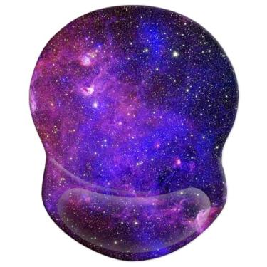 Imagem de COUKASO Mouse pad com suporte de pulso de gel, tapete de mouse ergonômico para alívio da dor com base de poliuretano antiderrapante, almofada de descanso de pulso confortável de longa duração com