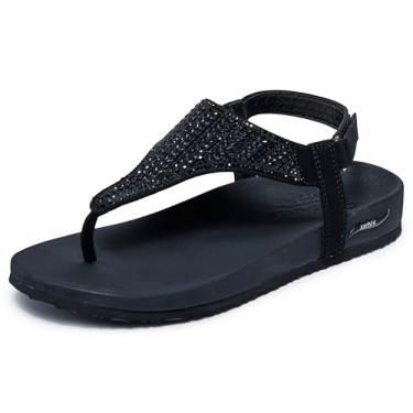Imagem de Skechers Chinelo feminino com estampa de meditação e pedras ocultas, Preto/preto, 36