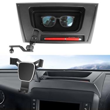 Imagem de Suporte de telefone de carro organizador de console central para Jeep Wrangler JK JKU 2011 2012 2013 2014 2015 2016 2017 acessórios automotivos suporte de navegação decoração interior placa de painel