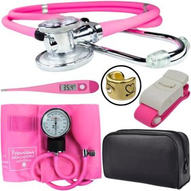 Imagem de Kit Aparelho Pressao Esfigmomanometro Estetoscopio Rappaport - Love Sa