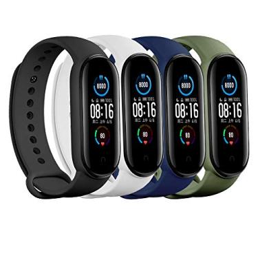 Imagem de LeongLzt (pacote 4/5/8) Pulseira Xiaomi Mi 5/6/7/Amazfit Band 5/6 Pulseiras de substituição para Mi Band 5/6/7 e Amazfit Band 5/6, pulseiras de silicone macio e flexível que não irrita a pele