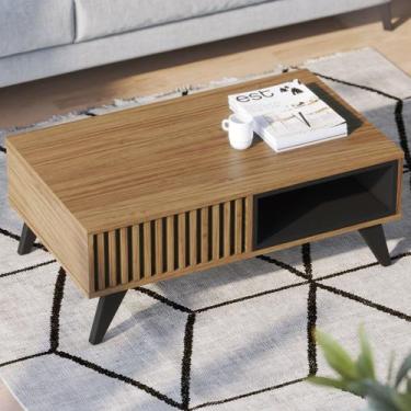 Imagem de Mesa de Centro Lagos 1 Nicho Noce Milano/Preto Fosco - Pnr Móveis, Pre