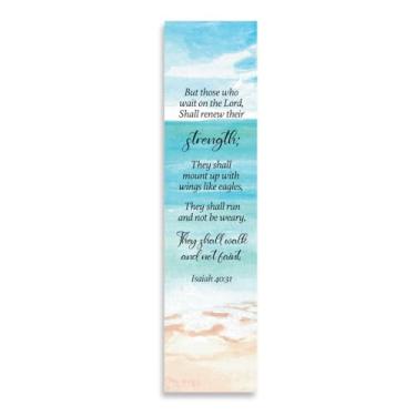 Imagem de Pacotes de marcadores cristãos com versículo da Bíblia Isaías 40:31; But Those Who Wait On The Lord Shall Renew Their Strength (individual)