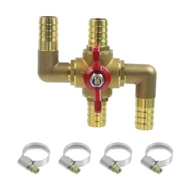 Imagem de Pastlla Válvula de controle manual de água de aquecimento de 4 vias integrada para automóvel, válvula de esfera de ar condicionado de aquecedor de carro, para sistemas de ar condicionado automotivo