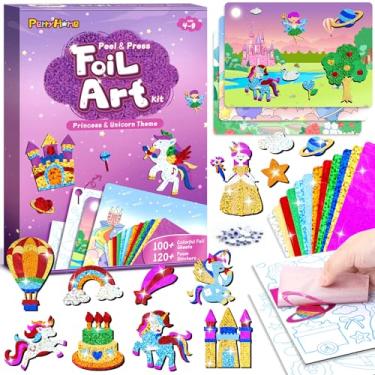 Imagem de PERRYHOME Brinquedos adesivos de unicórnio e princesa – Kit de arte divertido para crianças, materiais de arte e artesanato para crianças desenvolvem a criatividade, aniversário, Halloween e presente